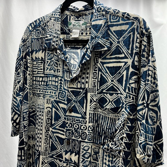 Men's Blue Patterned Shirt - Picture 2 of 6